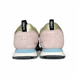 Sneakers ginniche SUN68 teen girl in suede e nylon beige/dettagli rosa con lacci