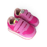 Sneakers ginniche SUN68 First Step girl in suede e nylon fuxia con velcro