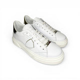 Sneakers PHILIPPE MODEL junior TEMPLE in pelle bianca e oro