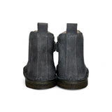 Stivaletti LESCOUCOU in suede grigio con elastico in glitter argento e zip interna