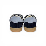 Sneakers primi passi GIOIE ECOLOGICHE in suede blu navy/azzurro con velcri