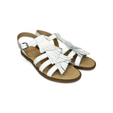 Sandali DIANETTI in pelle bianca con frange