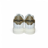 Sneakers PHILIPPE MODEL junior TEMPLE in pelle bianca e glitter oro
