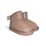 EMU AUSTRALIA Wallaby Mini Rosa con fiocco in suede e 100% lana merinos WATER RESISTANT