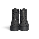 Anfibi BALOCCHI in pelle nera/stampa pois con lacci e zip interna