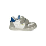 Sneakers primi passi BALOCCHI in suede grigio e nylon bianco con velcri