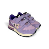 SNEAKER GINNICA SUN68 Baby girl in suede e nylon lilla con velcri
