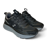 SNEAKER GINNICA SUN68 Teen unisex in mesh nero con lacci