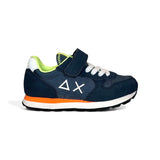 Sneakers ginnica SUN68 Kid boy blu navy con lacci elastici e velcro