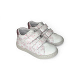 Sneakers primi passi BALOCCHI in pelle bianca/stampa farfalle con velcri