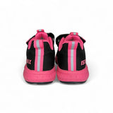 Ginniche anti-pronazione ISTAMAX in materiale tecnico nero/fuxia con velcro e lacci elastici