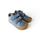 Sneakers Primi Passi LUNELLA in suede color jeans con velcri