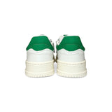 Sneakers DIANETTI in pelle bianca e verde con lacci e cerniera