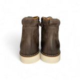 Scarponcini DIANETTI in pelle testa di moro con lacci e zip interna