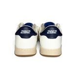 Sneakers 2B12 in pelle bianca e navy blue con lacci