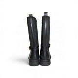 Stivali PATRIZIA PEPE GIRL in pelle nera, elastico e zip interna