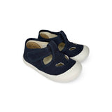 Primi Passi “2 OCCHI” BALOCCHI in cotone blu navy con velcro