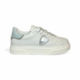 Sneakers PHILIPPE MODEL junior TEMPLE in pelle bianca e tiffany