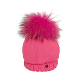 Cappello fuxia GIO HIGUAMY misto lana con pompon in mourmansky