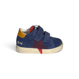 Sneakers primi passi FALCOTTO in suede bluette con velcri