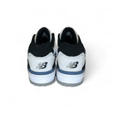 SNEAKERS GINNICHE NEWBALANCE 550 in pelle bianca e blu navy con lacci