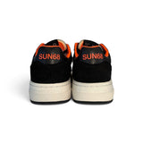 Sneakers SUN68 basket teen boy in eco pelle bianco/nero con lacci