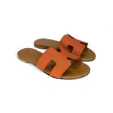 Ciabatte LESCOUCOU in pelle arancio