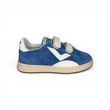 Sneakers 2B12 in suede royal blue con velcri