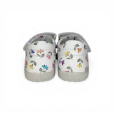 Sandali Primi Passi FALCOTTO in pelle bianca/stampa fiori con strap