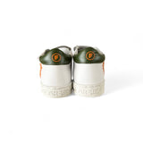 Sneakers primi passi FALCOTTO in pelle bianca e suede grigio antracite con velcri