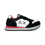 Sneakers ginniche SUN68 teen boy in suede e pelle nero/bianco con lacci
