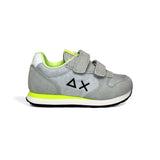 Sneakers ginniche SUN68 Kid boy in suede e nylon grigio con velcri
