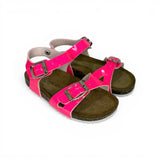 Sandali BIOFASHION in ecopelle fuxia fluo con fibbie