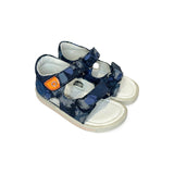 Sandali Primi Passi FALCOTTO in canvas e pelle blu camouflage con strap
