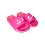 Ciabatte in PU fuxia fluo e bianco