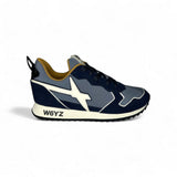 Sneakers ginniche W6YZ in tessuto tecnico e suede blu con lacci