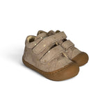 Sneakers Primi Passi COCOON NATURINO in suede beige stampa cuoricini con velcri