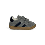 Sneakers primi passi GIOIE ECOLOGICHE in suede e pelle grigio/blu con velcri