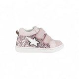 SNEAKERS PRIMI PASSI BALOCCHI in pelle, nubuk e glitter color rosa orchidea con velcri