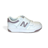 SNEAKERS GINNICHE NEWBALANCE 480 in pelle bianca e malva con strap