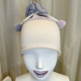 Cappello e sciarpa panna/lilla CAPOCUBO in lana 100%