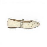 Ballerine Mary Jane GIOSEPPO KIDS in pelle, uncinetto e perline oro