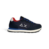 Sneakers ginniche SUN68 teen boy in suede e nylon blu navy con lacci bluette