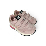 Sneakers ginniche SUN68 baby girl in suede e velluto rosa con velcri