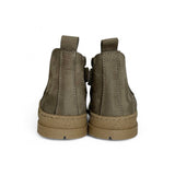 Stivaletti LESCOUCOU in nubuk taupe con elastico e zip interna