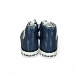 Sneakers NATURINO YLFAS mid in tessuto navy con lacci e zip laterale