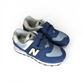 Sneakers ginniche NEWBALANCE 574 blu e azzurro con velcro