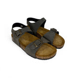 Sandali BIOFASHION in ecopelle grigio scuro con fibbie