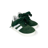 Sneakers primi passi CIAO BIMBI in suede verde con lacci e cerniera