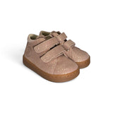 Sneakers primi passi NATURINO in suede rosè con velcri